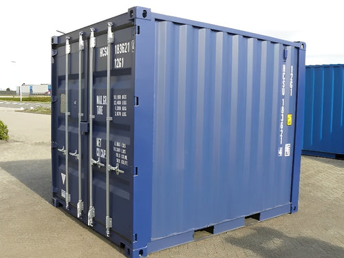 10Ft X 8Ft Shipping Container (One trip) - Blue — exterior view