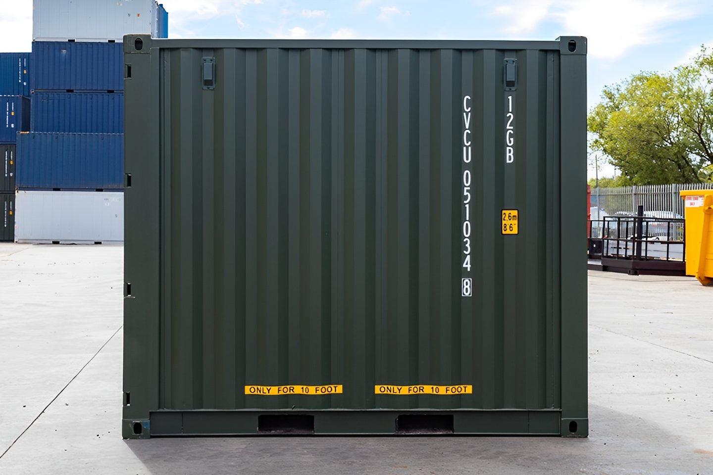 10Ft X 8Ft Shipping Container (One Trip) - Green — 10ft Shipping Container Green6