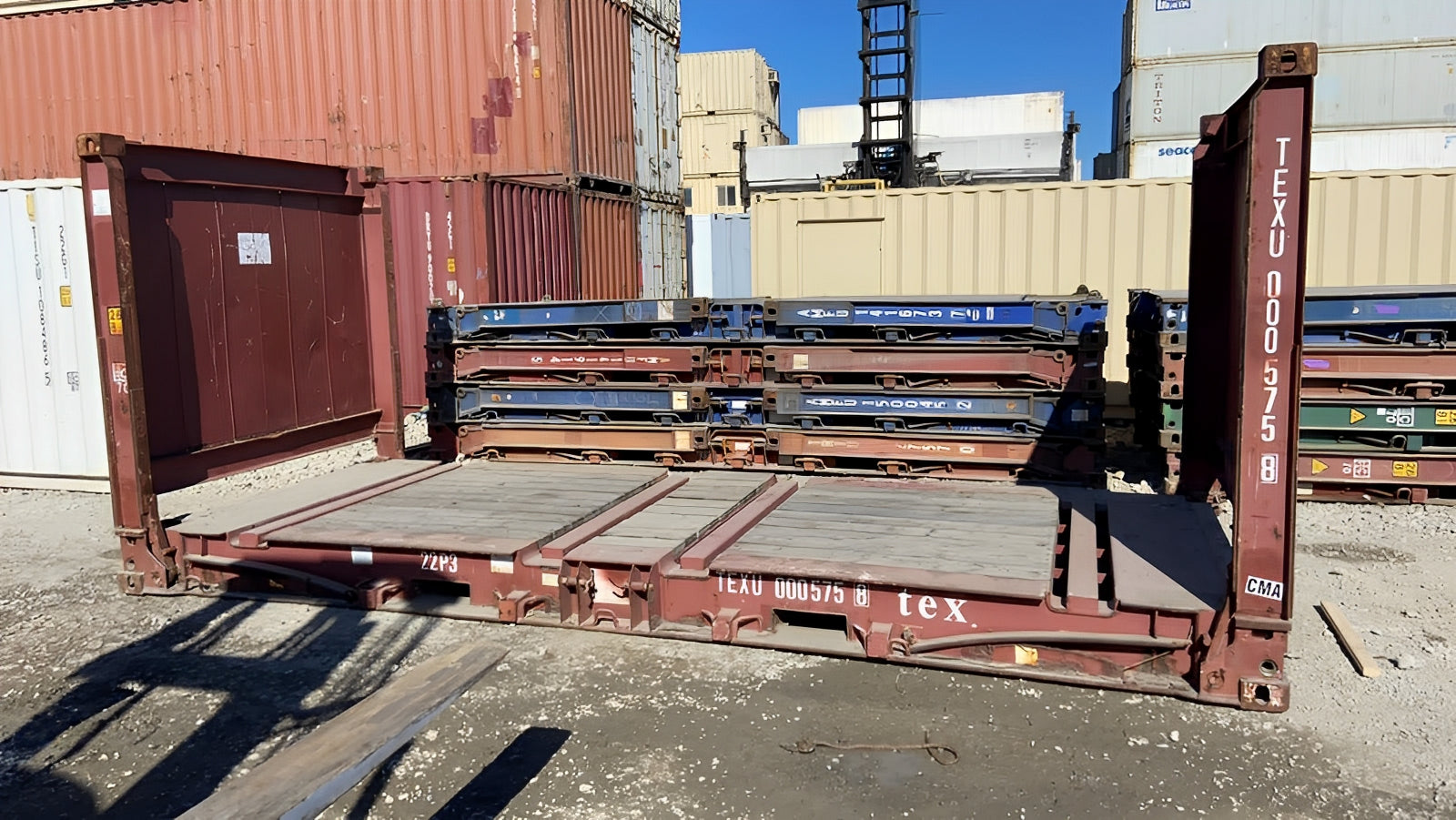 20Ft X 8Ft Used Flat Rack Shipping Containers — interior or detail view