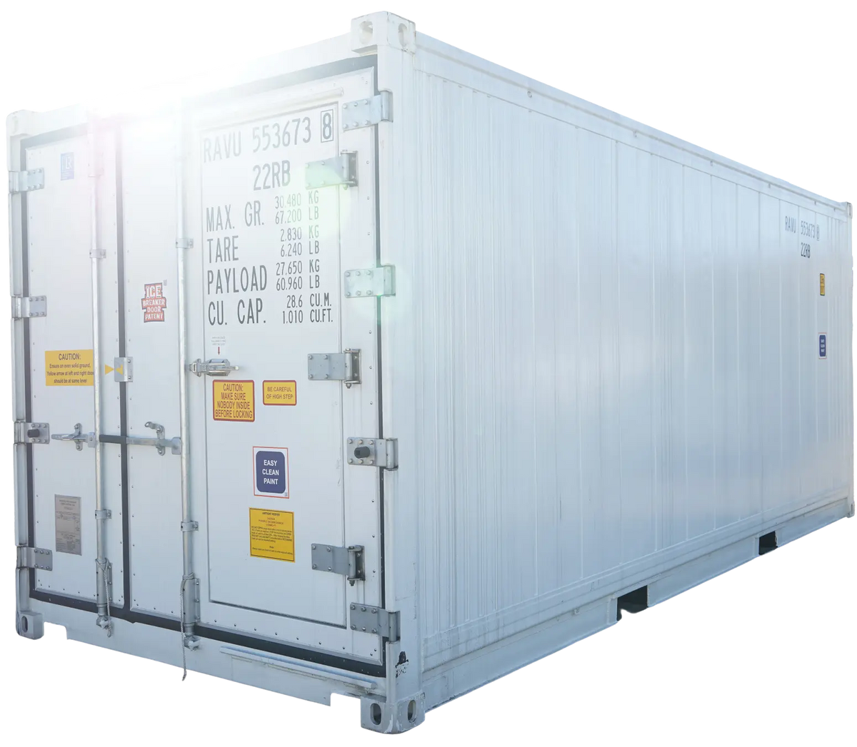 20' Standard Height New Refrigerated Container (Three Phase) — 20 ReeferThreePhaseFront ActuallyResized PS BG