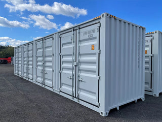 40FT High Cube Storage Shipping Container Conex w/4 Open Side Door 9.5′ Tall — exterior view