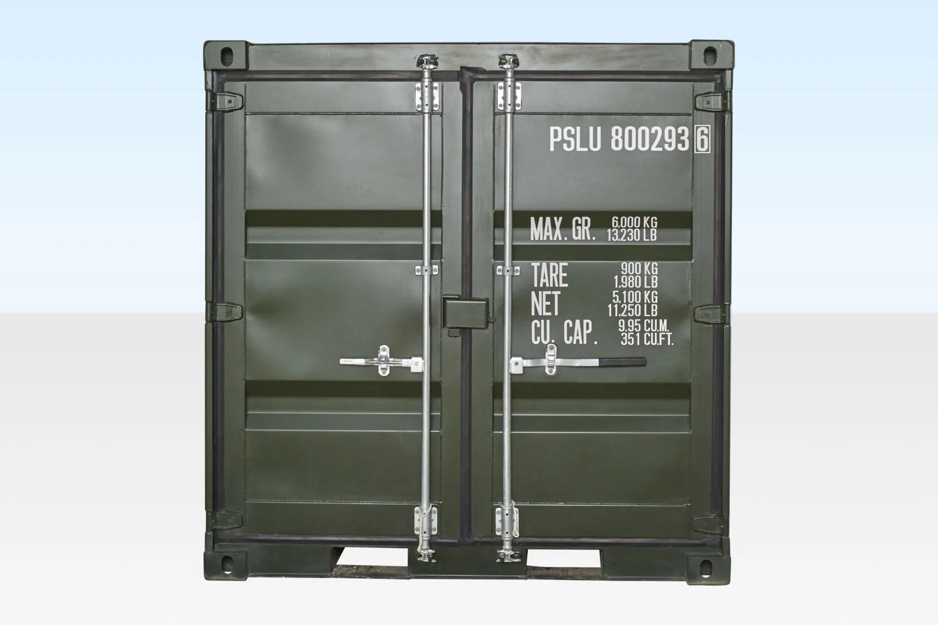 8Ft One Trip Shipping Container (Green) — 8Ft One Trip Shipping Container Green3