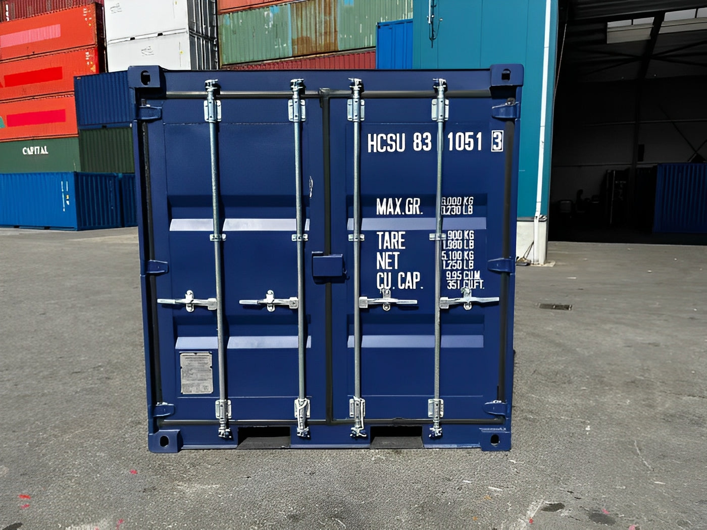 8ft Shipping Container One Trip Blue – Secure Compact Storage USA — 8Ft One Trip blue