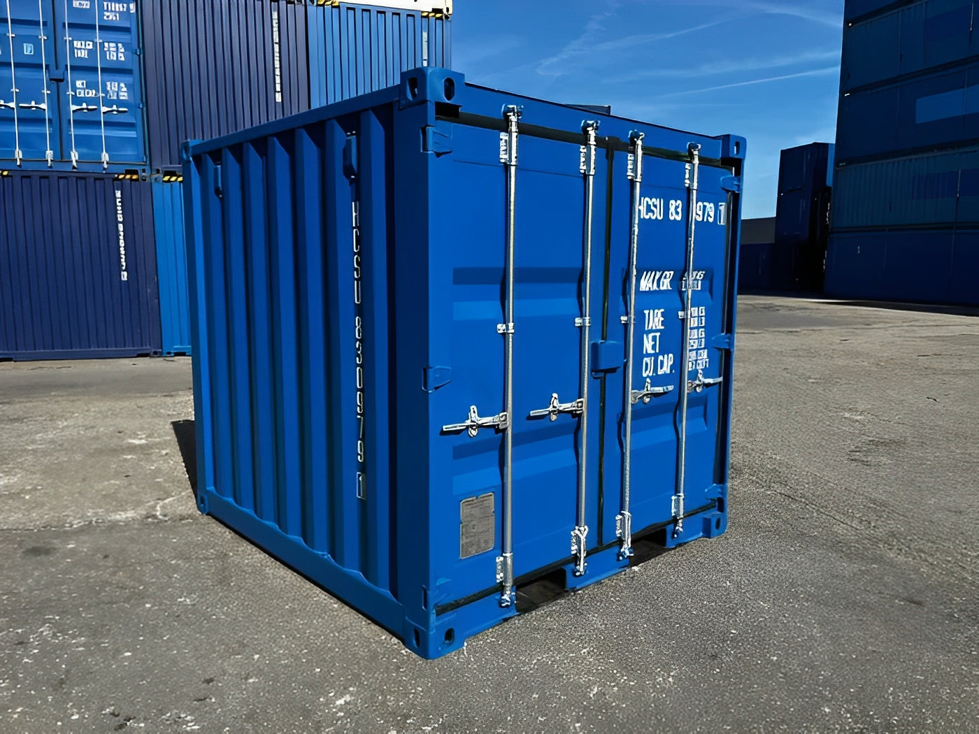 8ft Shipping Container One Trip Blue – Secure Compact Storage USA — 8Ft One Trip blue4