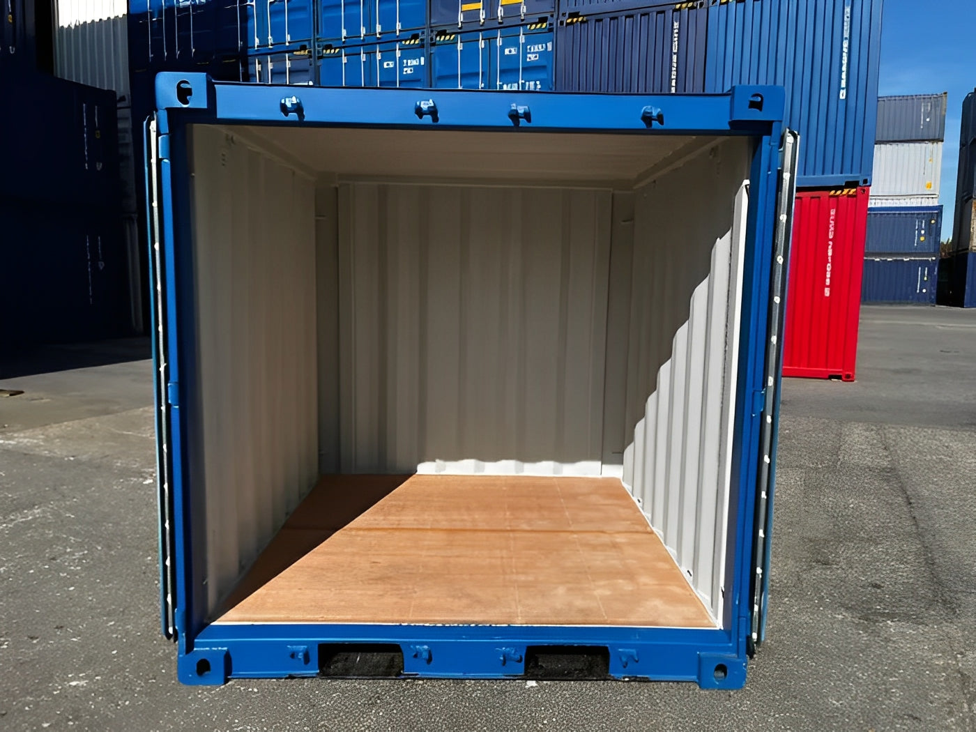8ft Shipping Container One Trip Blue – Secure Compact Storage USA — 8Ft One Trip blue5