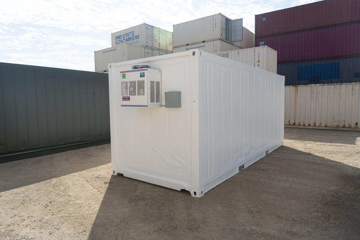 20' STD Refrigerated Container Used Box - New Motor (Single Phase 3.5 HP Freezer) — Used 20 Single Phase Refrigerated Contain